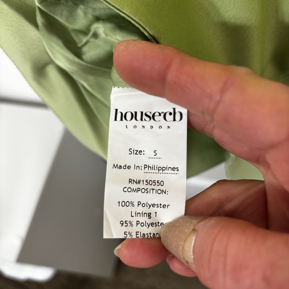 HOUSE OF CB Faye Pistachio Satin Corset Dress Size S - Picture 8 of 8